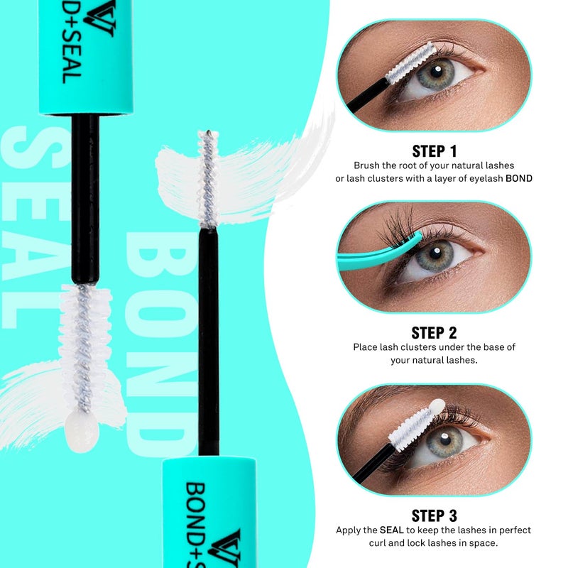VAVALASH Bond and Seal Lash Clusters Glue 2 in 1 Long Lasting Clear Cluster Lash Glue for Eyelash Extensions Waterproof Adhesive and Sealant 48-72 Hours DIY Eyelash Extension - Image 5