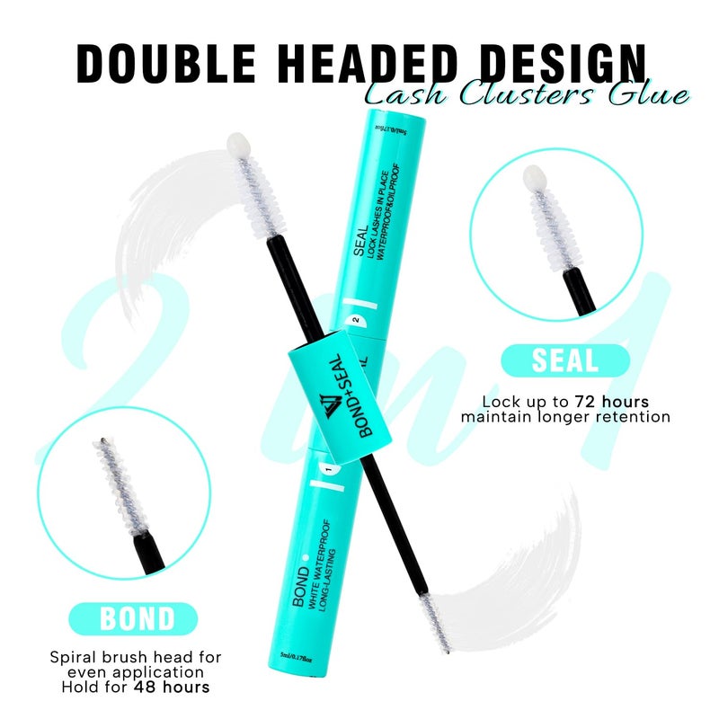VAVALASH Bond and Seal Lash Clusters Glue 2 in 1 Long Lasting Clear Cluster Lash Glue for Eyelash Extensions Waterproof Adhesive and Sealant 48-72 Hours DIY Eyelash Extension - Image 2