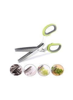 Multipurpose Scissors - 5 Stainless Steel Blades and Cleaning Comb, Cover along with Garlic Peeler, Sharp Dishwasher Safe Kitchen Gadget for Chopping Cilantro, Scallion, Coriander, Basil. (Green) - pzsku/ZAC4D9B46DF5E885E821DZ/45/_/1720245964/c731841d-520f-4024-a593-6a64f6f0ceb3