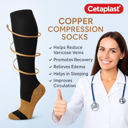 Cetaplast Compression Socks For Men & Women - Graduated Calf Support (20-30Mmhg) For Running, Sports, Varicose Veins & Travel - Athletic Sleeves For Performance, Recovery & Reduced Swelling-Large/XL - Image 2