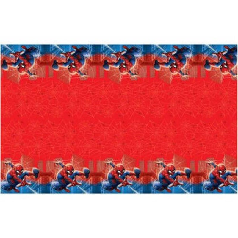 Unique Spiderman Tablecloth (54" x 84") 1 Count - Red and Blue Disposable Rectangular Plastic Tableware - Spider Man Plastic Table Cover - Perfect For Birthday Celebrations and Party Decorations - Image 1