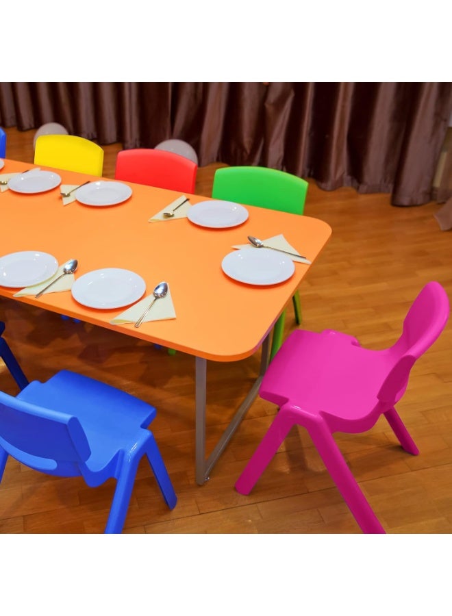 صندوق العاب 6 قطع كراسي مدرسية قابلة للتكديس، كراسي بلاستيكية قابلة للتكديس، ارتفاع الجلوس، كراسي الفصول الدراسية للأطفال الصغار، للاستخدام الداخلي والخارجي، غرفة اللعب المنزلية، الحضانة والتعلم في مرحلة ما قبل المدرسة، متعددة الألوان - Image 4