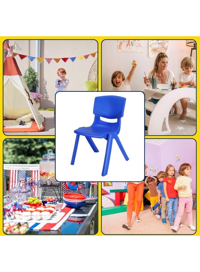 صندوق العاب 6 قطع كراسي مدرسية قابلة للتكديس، كراسي بلاستيكية قابلة للتكديس، ارتفاع الجلوس، كراسي الفصول الدراسية للأطفال الصغار، للاستخدام الداخلي والخارجي، غرفة اللعب المنزلية، الحضانة والتعلم في مرحلة ما قبل المدرسة، متعددة الألوان - Image 5