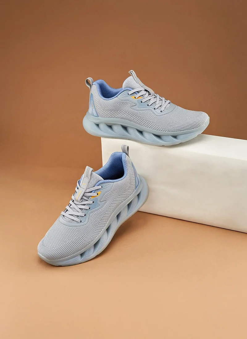 CAMPUS Men Plot Nitrofly Cushion Lace-Up Running Shoes-Grey