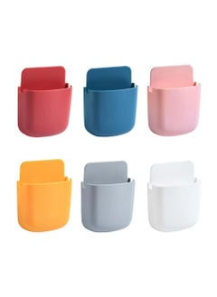 6 Pcs Color Wall Mounted Self-Adhesive Remote Control Holders