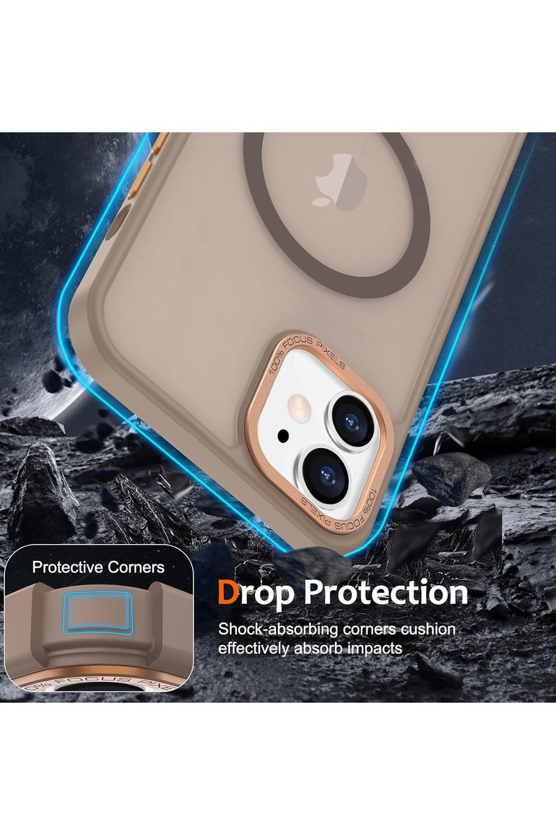 Denx Matte Magnetic case for iPhone 11, High Grade Drop Protection with Shockproof Strip, Translucent Matte Back Phone Case (Desert Titanium) - Image 3
