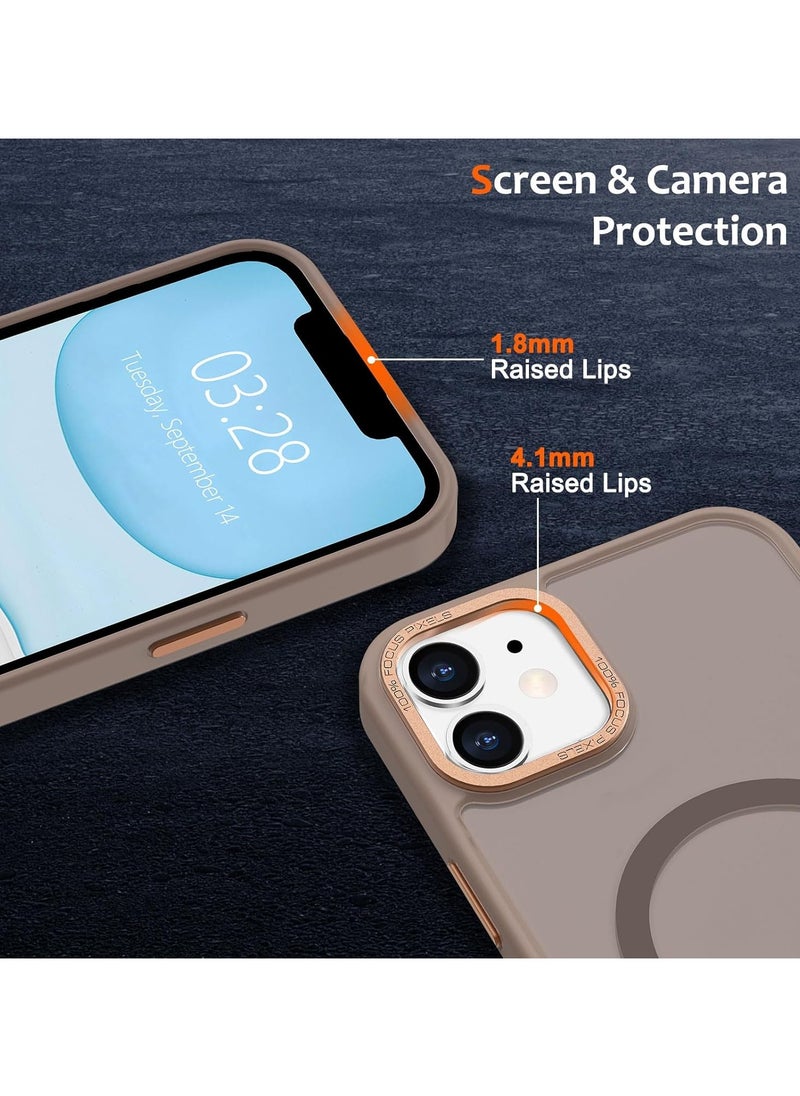 Denx Matte Magnetic case for iPhone 11, High Grade Drop Protection with Shockproof Strip, Translucent Matte Back Phone Case (Desert Titanium)  - Image 3