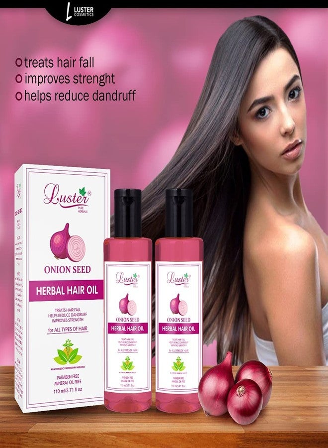 Luster Onion Seed Herbal Hair Oil | Helps Reduce Dandruff & Improve Strength | Onion Hair oil For Hair Growth | For Women & Men | For All Hair Types | Paraben & Sulfate Free - Pack of 2-110ml - Image 5