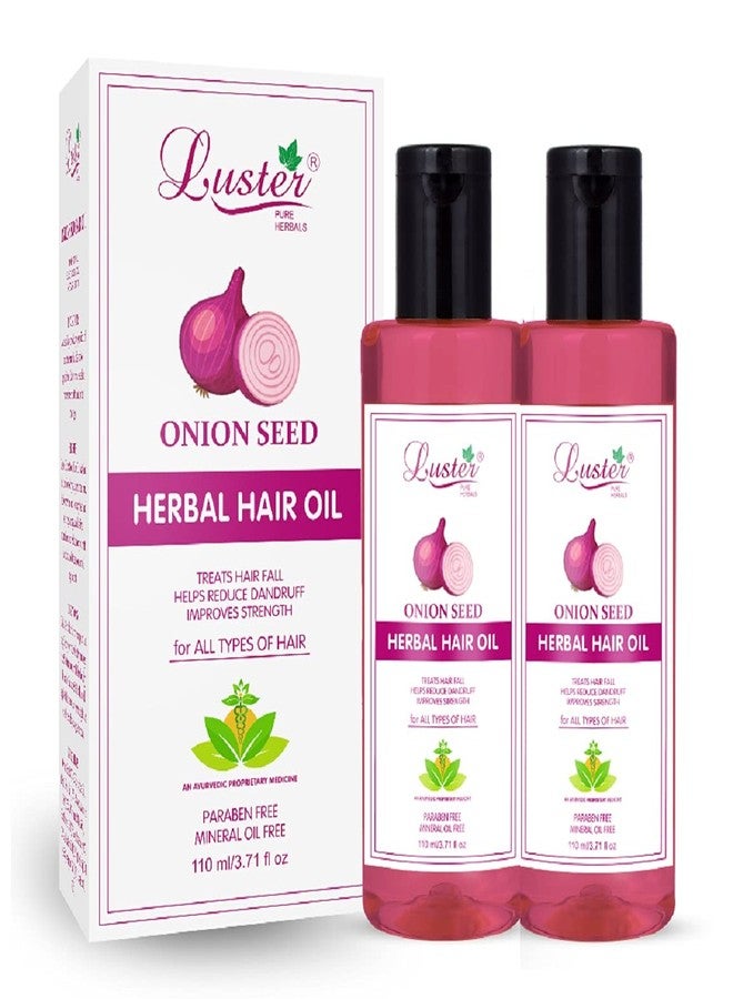 Luster Onion Seed Herbal Hair Oil | Helps Reduce Dandruff & Improve Strength | Onion Hair oil For Hair Growth | For Women & Men | For All Hair Types | Paraben & Sulfate Free - Pack of 2-110ml - Image 1
