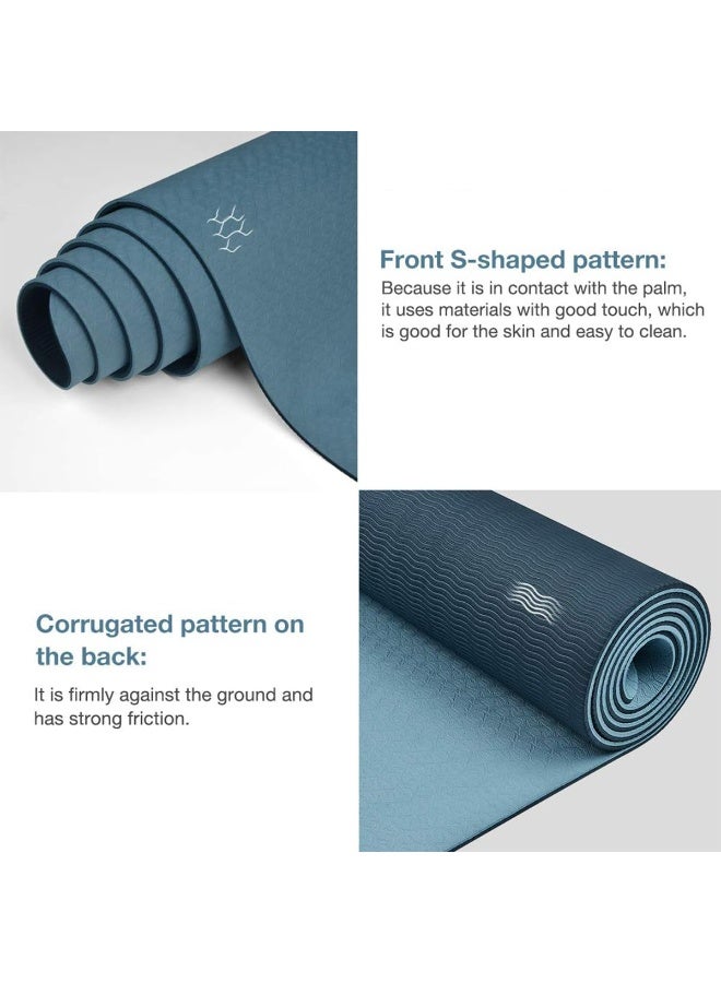 Yoga Mat, Extra Thick 6mm TPE – Fitness Mat with Carrying Sling & Storage Bag - Image 2