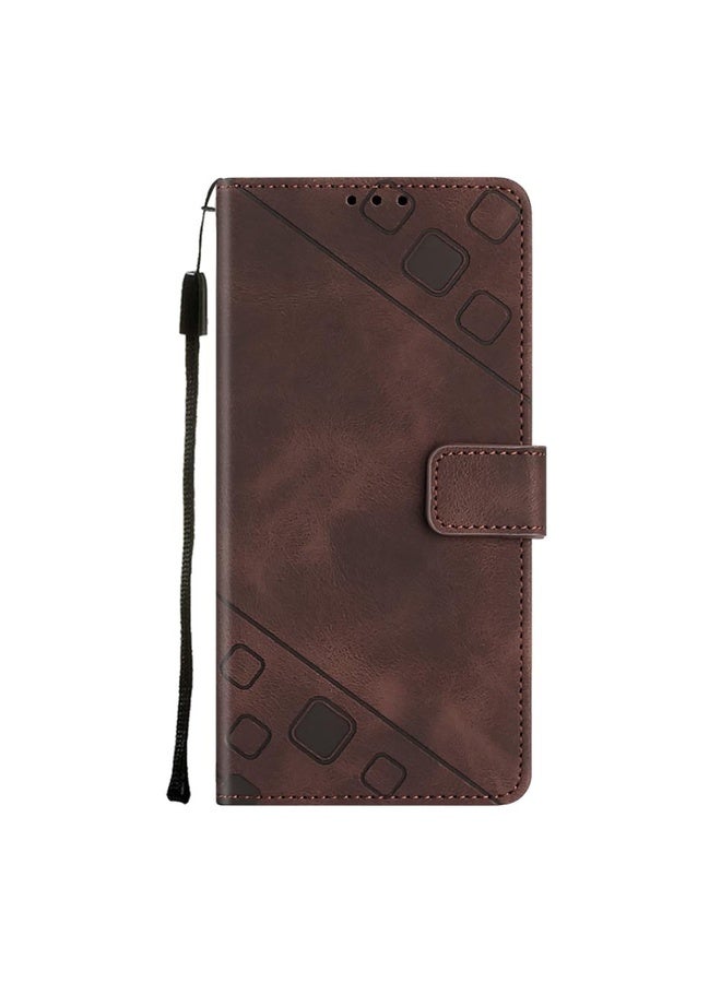 Case Cover For Google Pixel 6 Pro Skin-feel Embossed Leather Phone Case(Brown)