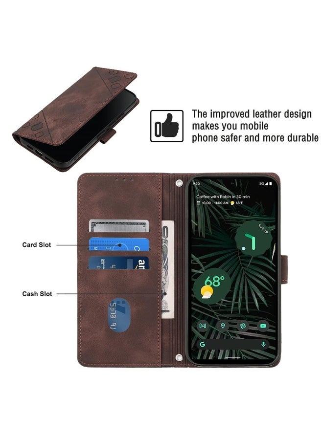 Case Cover For Google Pixel 6 Pro Skin-feel Embossed Leather Phone Case(Brown)