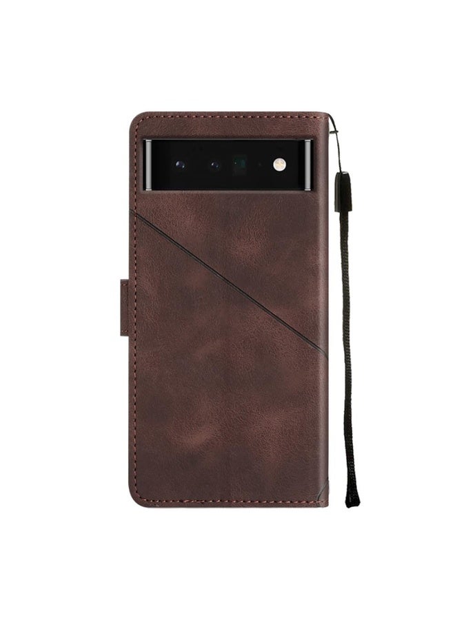 Case Cover For Google Pixel 6 Pro Skin-feel Embossed Leather Phone Case(Brown)