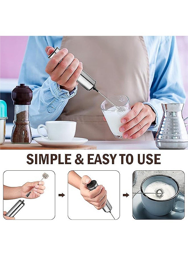 Rechargeable Handheld Electric Milk Frother with 3 Whisk Head Stainless Steel Foam Maker for Coffee Cream Cappuccino Latte - Household Kitchen  Utensils - Image 4