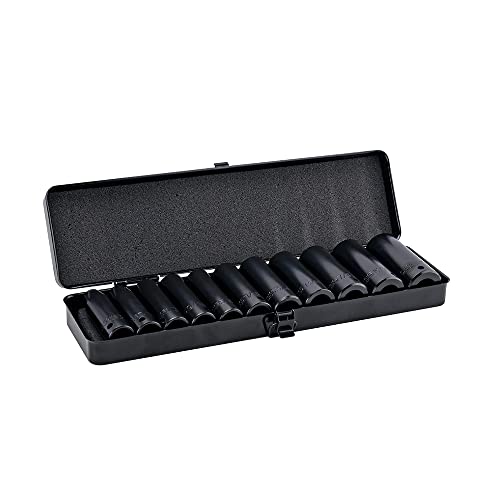 AEROPRO Tools 1/2" Drive Deep Impact Socket Set, 11 Piece,6 Point,3/8 to 1 inch,Cr-V Steel - Image 1