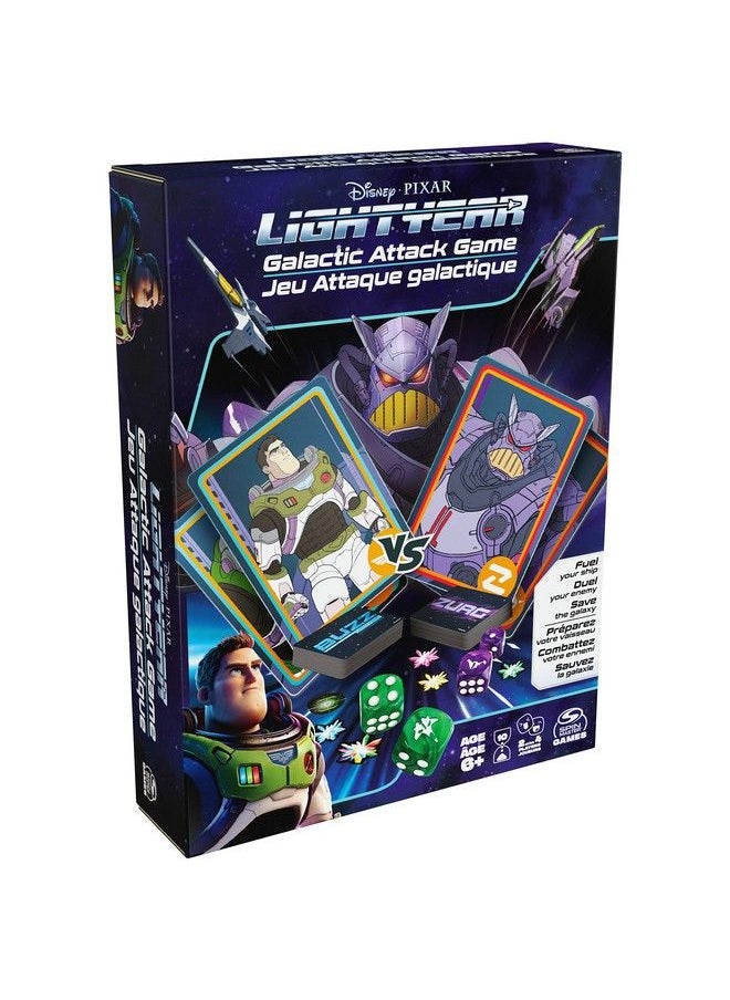 Spin Master Games Disney Pixar Lightyear Galactic Attack Card Dice Game Buzz Lightyear Emperor Zurg Toy Story Action Movie Board Game Toy For Kids Ages 6 And Up  - Image 1