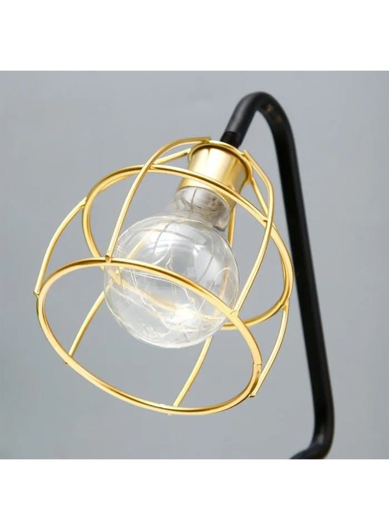 NAFEH Night light "Loft" LED from 3xAA batteries black and gold 25x20x10 cm - Image 1