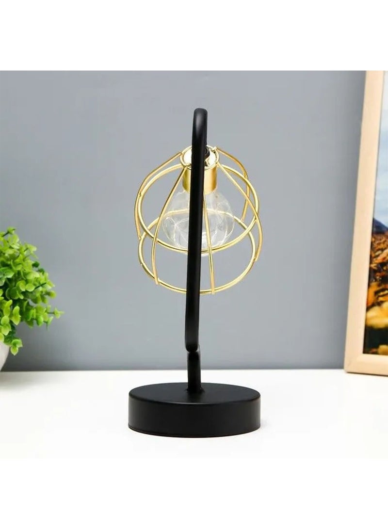 NAFEH Night light "Loft" LED from 3xAA batteries black and gold 25x20x10 cm - Image 4