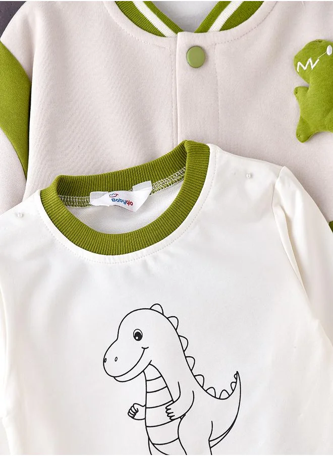 بيبي كلو Dino Bomber Jacket T-shirt and Pant 3 piece Set for Boys