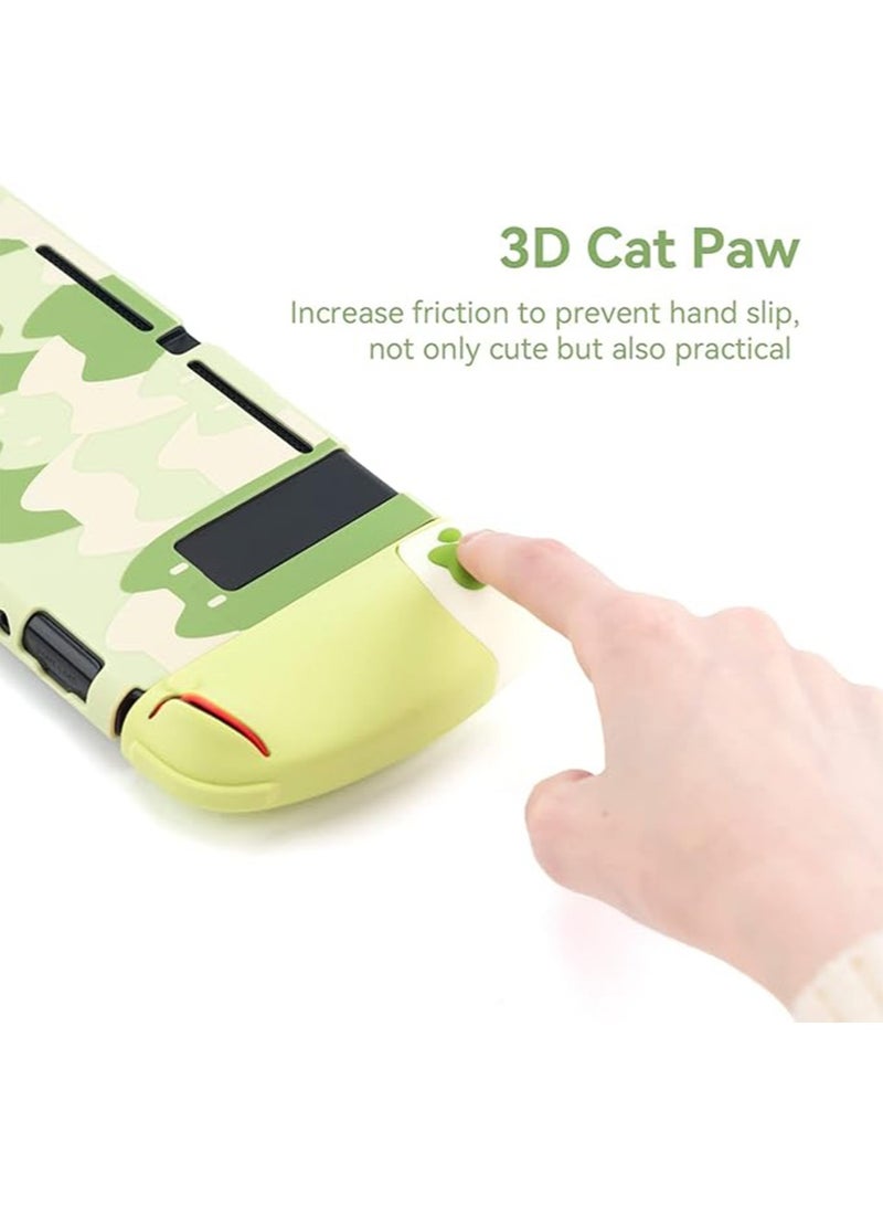 حافظة واقية من السيليكون الناعم متوافقة مع وحدة تحكم نينتندو سويتش وجوي كون - حافظة نحيفة ممتصة للصدمات ومضادة للخدش مع تصميم مريح للتبديل - أخضر - Image 4