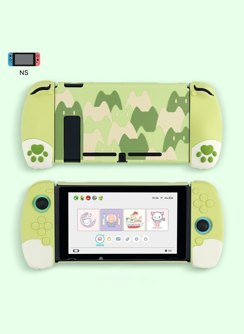 حافظة واقية من السيليكون الناعم متوافقة مع وحدة تحكم نينتندو سويتش وجوي كون - حافظة نحيفة ممتصة للصدمات ومضادة للخدش مع تصميم مريح للتبديل - أخضر - Image 1