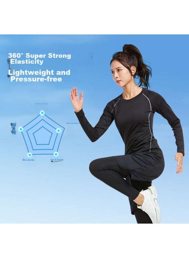 Fandimu Yoga Outfit For Women, Sports Set, Tight-fitting Top And Pants, Plus Size, Fitness Training Running Gear, Black, 3XL - Image 5