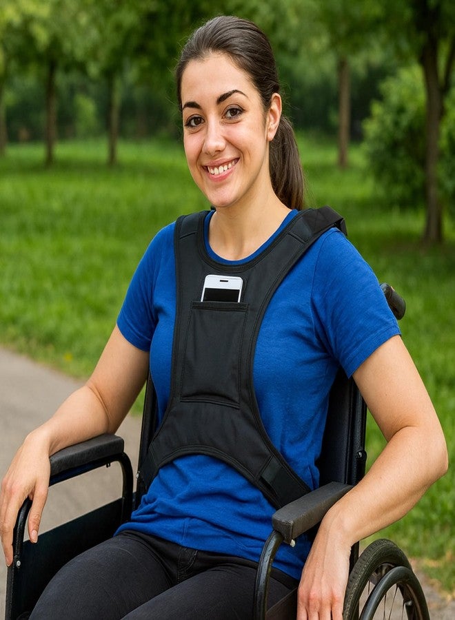 Varku Wheelchair Seatbelt with Cross Design, Safety Belt for Elderly Walking and Permobil Wheelchair Accessories, Adjustable 33.46 in to 59.06 in, Breathable Oxford and Nylon Strap, Easy Installation - Image 2