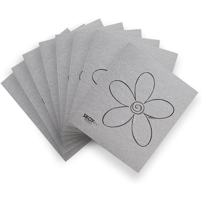 CLOTH 8PACK VERSATILE SWEDISH DISHCLOTHS FOR KITCHEN AND HOUSEHOLD USE REUSABLE CLEANING CLOTHS PLANETFRIENDLY DISHWASHER AND DRYERSAFE GRAY
