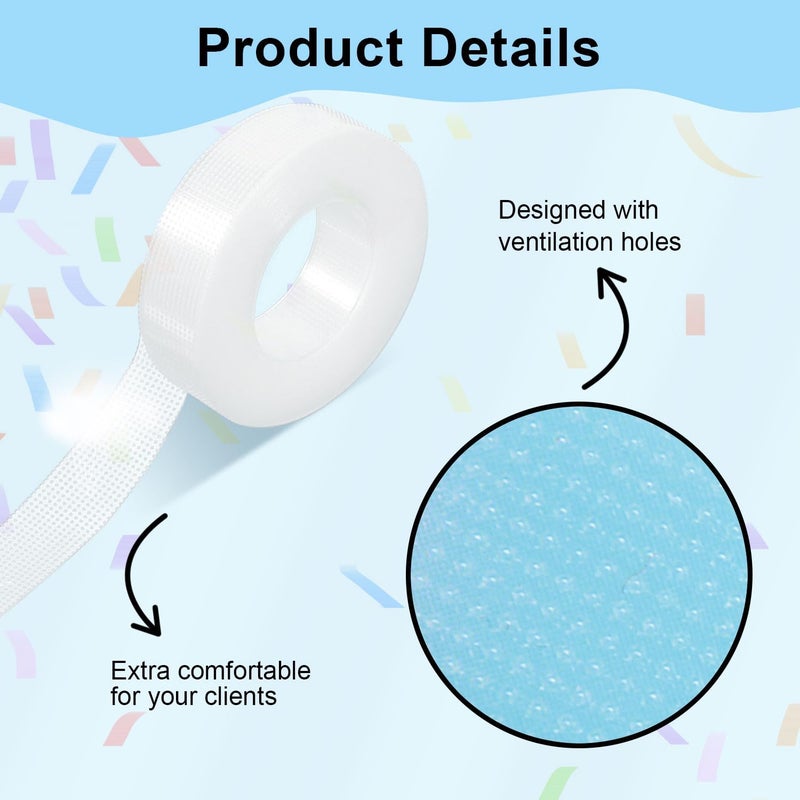 Lash Tape, 8 Rolls PE Micropore Medical Tape for Eyelash Extension, Fabric Tape For False Eyelash Patch Makeup Tool 0.5 inch x 29.5 ft,Translucent (8Rolls) - Image 4