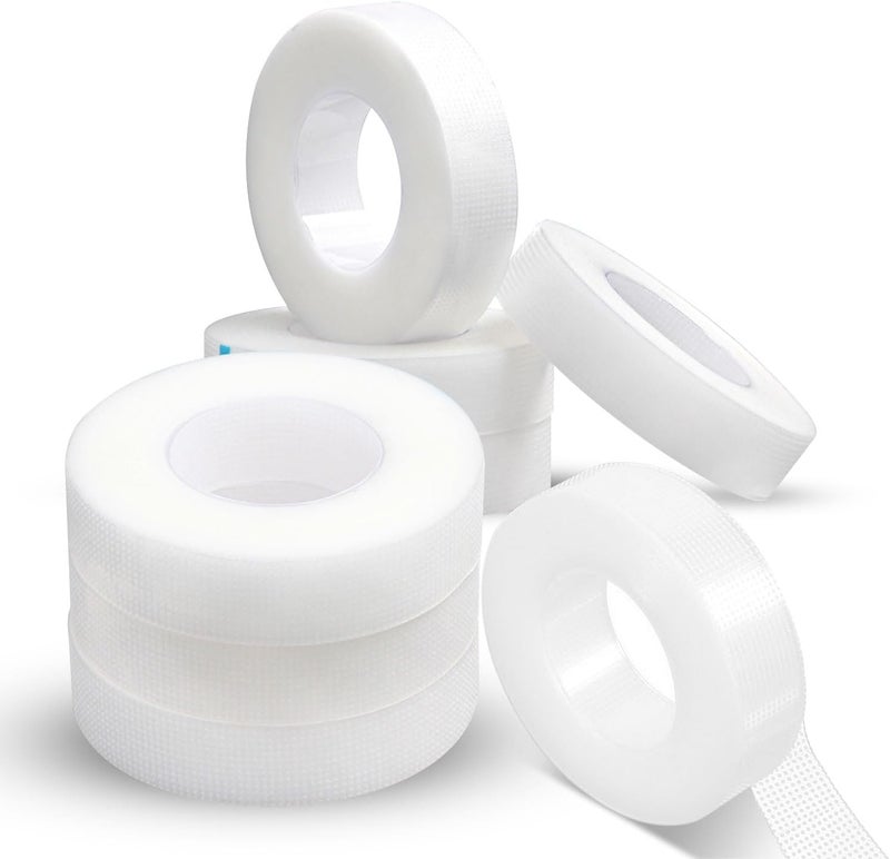 Lash Tape, 8 Rolls PE Micropore Medical Tape for Eyelash Extension, Fabric Tape For False Eyelash Patch Makeup Tool 0.5 inch x 29.5 ft,Translucent (8Rolls) - Image 1