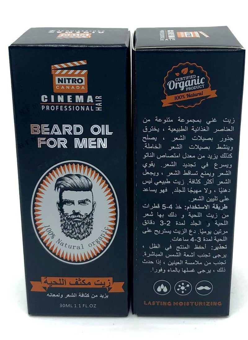 NITRO CANADA Beard thickening oil increases hair density and shine 30 ml 