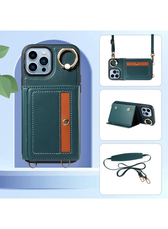 اس-توب حافظة جلدية لهاتف iPhone 13 Pro Max مع حامل بطاقات وحلقات وحقيبة كروس وحافظة هاتف - Image 2
