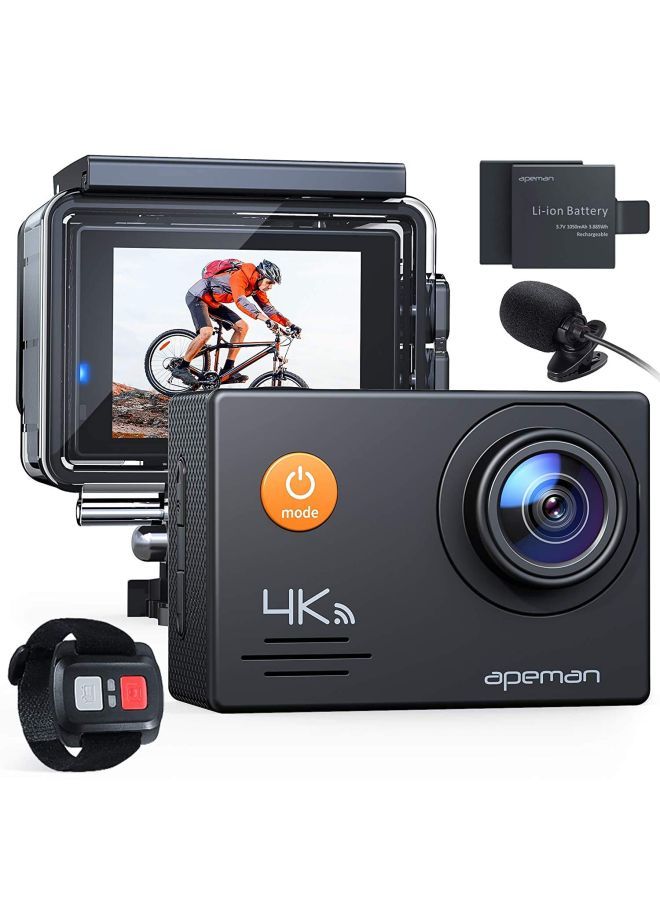 APEMAN A79 Action Camera 4K 20MP WiFi External Microphone 2.4G Remote Control Underwater Waterproof 40M Sports Vlog Webcam Camcorder with 2 Rechargeable Batteries and Accessories Kits - Image 1