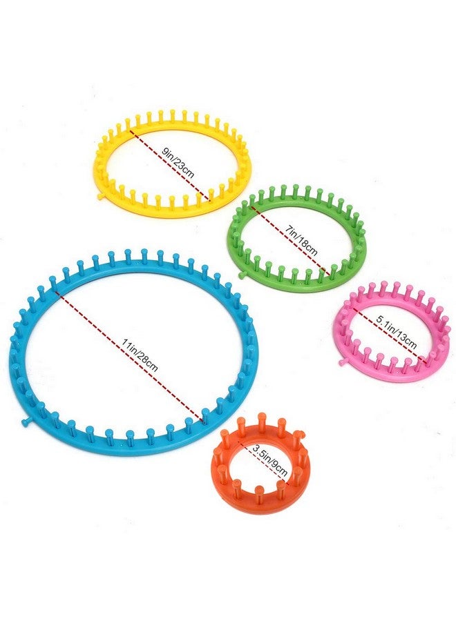 Vidillo Knitter Looms Set With Tool Marker Kit,6 Size Plastic Round Long Knitting Looms Set,Scraf Hat Maker Craft Knit Loom Tools Kit,Knitting Needle And Hook For Knitting Hat,Bags,Scarf Shawl Sweater Sock - Image 2