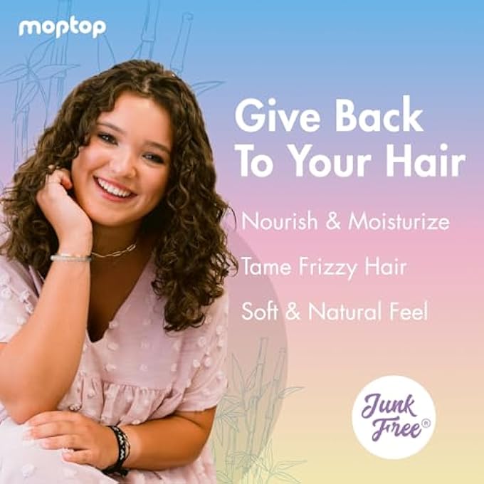 MopTop LEAVE IN CONDITIONER FOR CURLY HAIR Â€“ HAIR MOISTURIZER TO SOFTEN, MOISTURIZE & HYDRATE, ANTI FRIZZ FOR ALL TEXTURES & CURL TYPES, SULFATE & PARABEN FREE HAIR CONDITIONER (BAMBOO ESSENCE, 2PK) - Image 3