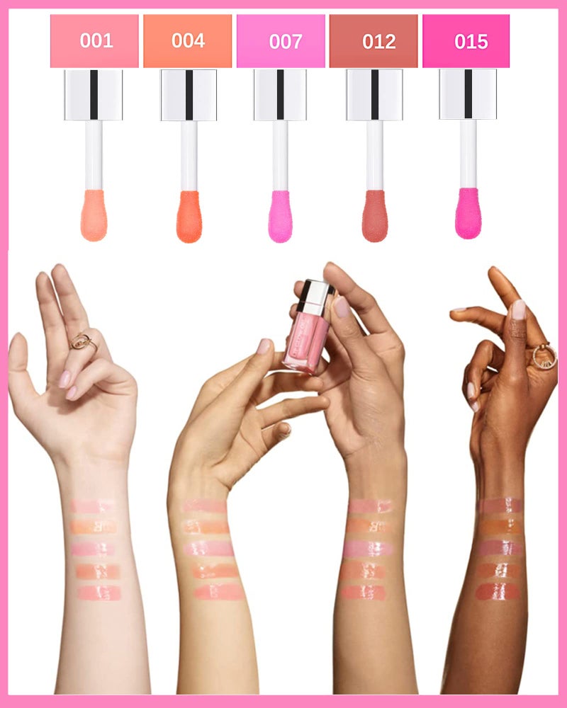 LYSdefeu Plumping Lip Glow Oil,Hydrating Tinted Lip Oil Gloss,Transparent Toot Lip Oil Lipgloss,Long Lasting Moisturizing Glow Reviver Lip Care Oil,Lip Tint Stain Lipstain,Christmas Gift for Women(#015 Cherry) - Image 4