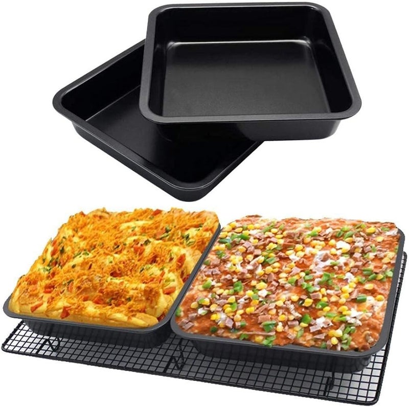 Xacton Cake Baking and Decoration Tools | Combo of 6 Slot Muffin Tray with Square Shape Cake Mould with Bread Loaf Pan | Can be Used Microwave Oven OTG, Cooker | Bakeware Combo - (Combo 4) Batch consistent craftsmanship - Image 2