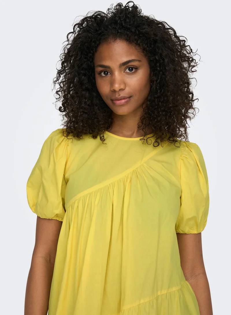 ONLY Tiered Puff Sleeve Dress