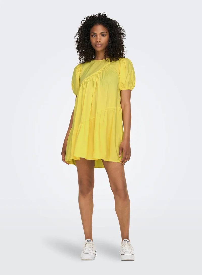 ONLY Tiered Puff Sleeve Dress