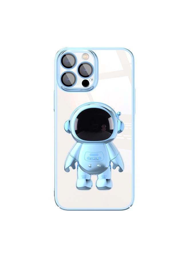 S-TOP Case For iPhone 12 Pro Electroplating PC Astronaut Holder Phone Case with Lens Film - Image 1