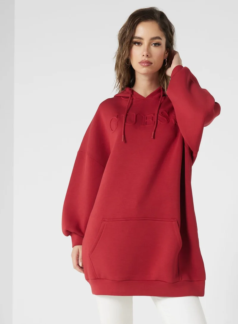 GUESS Logo Pocket Detail Hoodie