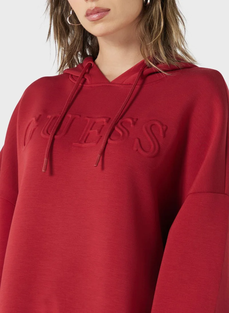 GUESS Logo Pocket Detail Hoodie