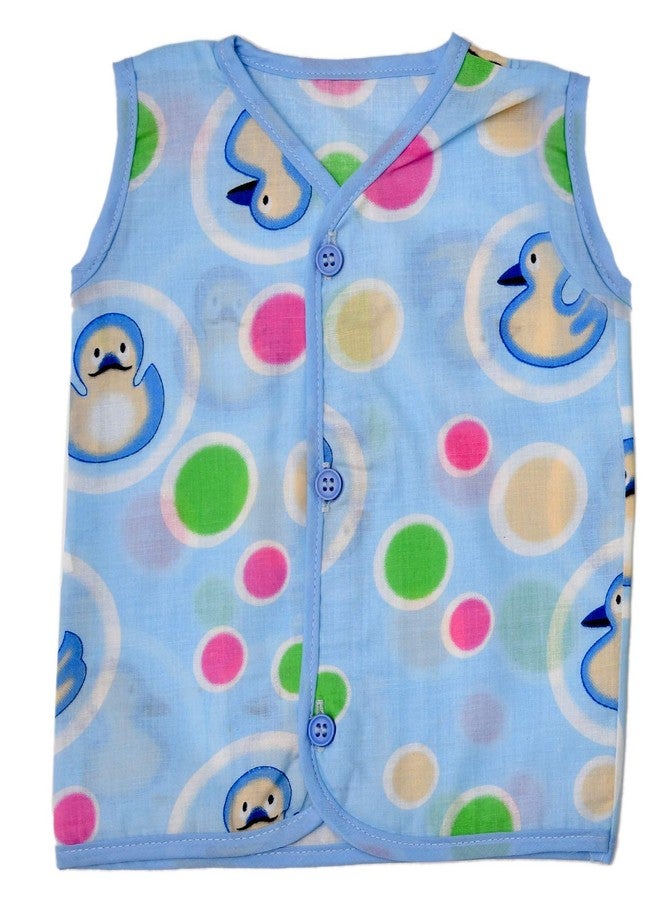 REVOLTEK Baby Cotton Printed Front Open Sleevless Vest Kids Jabla Pack of 6 Multicolour - Image 4