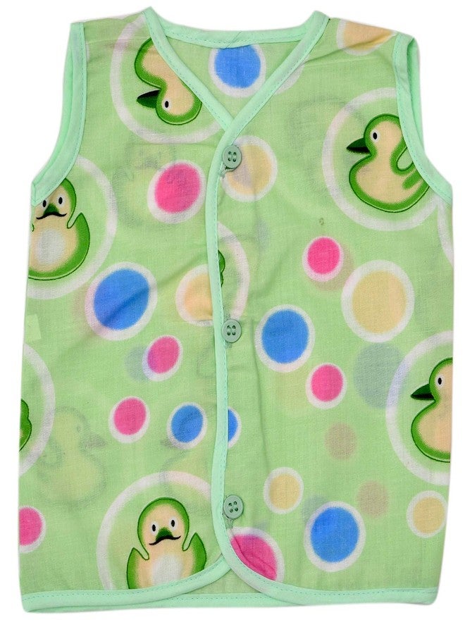 REVOLTEK Baby Cotton Printed Front Open Sleevless Vest Kids Jabla Pack of 6 Multicolour - Image 2