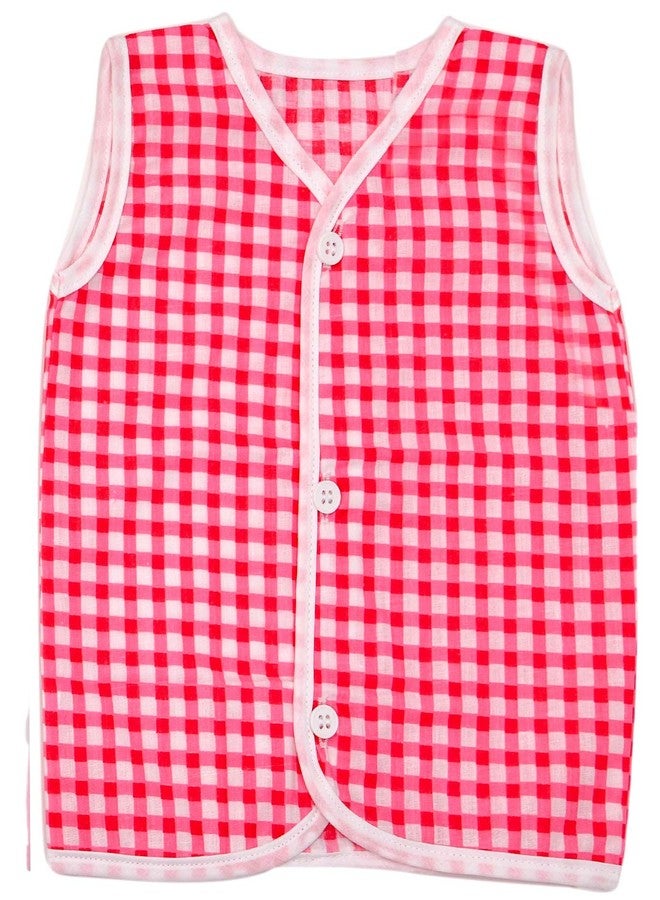 REVOLTEK Baby Cotton Printed Front Open Sleevless Vest Kids Jabla Pack of 6 Multicolour - Image 5