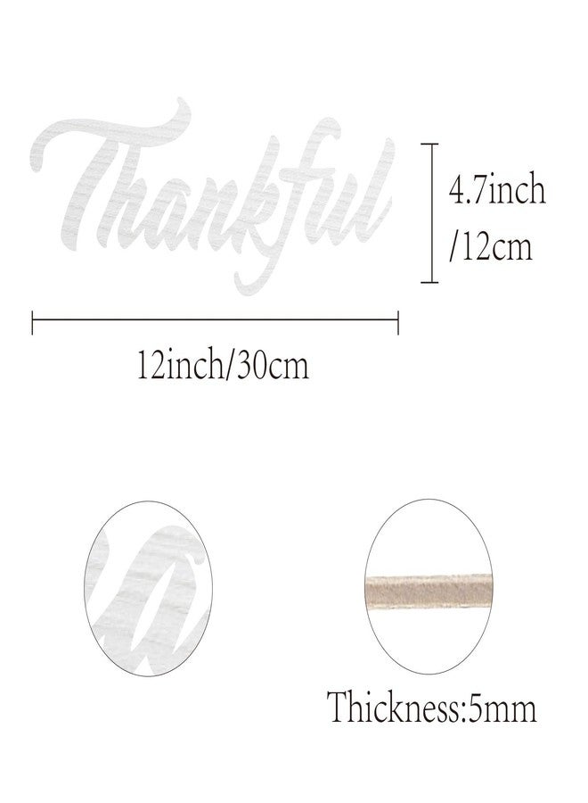 لوحة خشبية من CREATCABIN تحمل عبارة "ممتن" لتزيين الجدران، مصنوعة من الخشب، مقطوعة بالليزر، حروف غير مكتملة، كلمات، ديكور منزلي يمكنك صنعه بنفسك، مناسبة للمنزل، الشقة، المطبخ، الباب الأمامي، الحفلات، ديكور الشرفة، مقاس 11.81 × 4.72 بوصة (أبيض). - Image 2