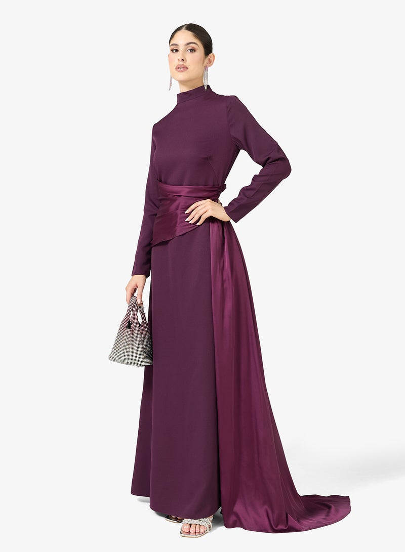 Namshi x Satin Panel Maxi Dress - Image 1