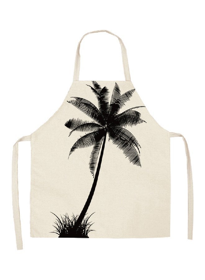 NIBEMINENT Printed Household Apron Beige/Black 68x55cm