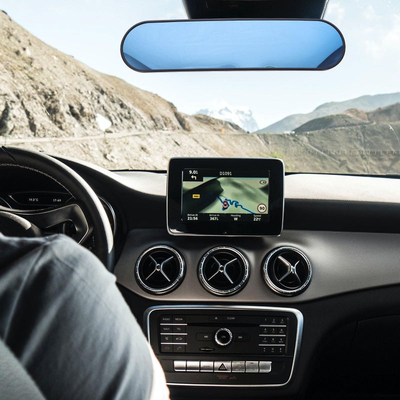 Blue Tint Wide Angle Anti Glare Rearview Mirror for Car Enhanced Driving Safety - Image 5