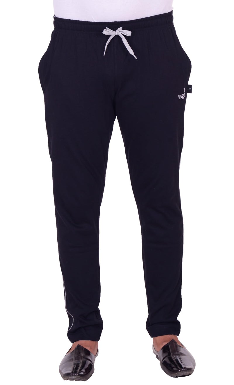 VEGO Men's Regular Fit Cotton High Rise Trackpants (VEGO-111-NAVY-M_Navy Blue_M) - Image 3